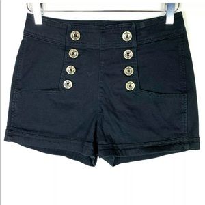 Express Black Pinup Nautical Dress Shorts Size 4